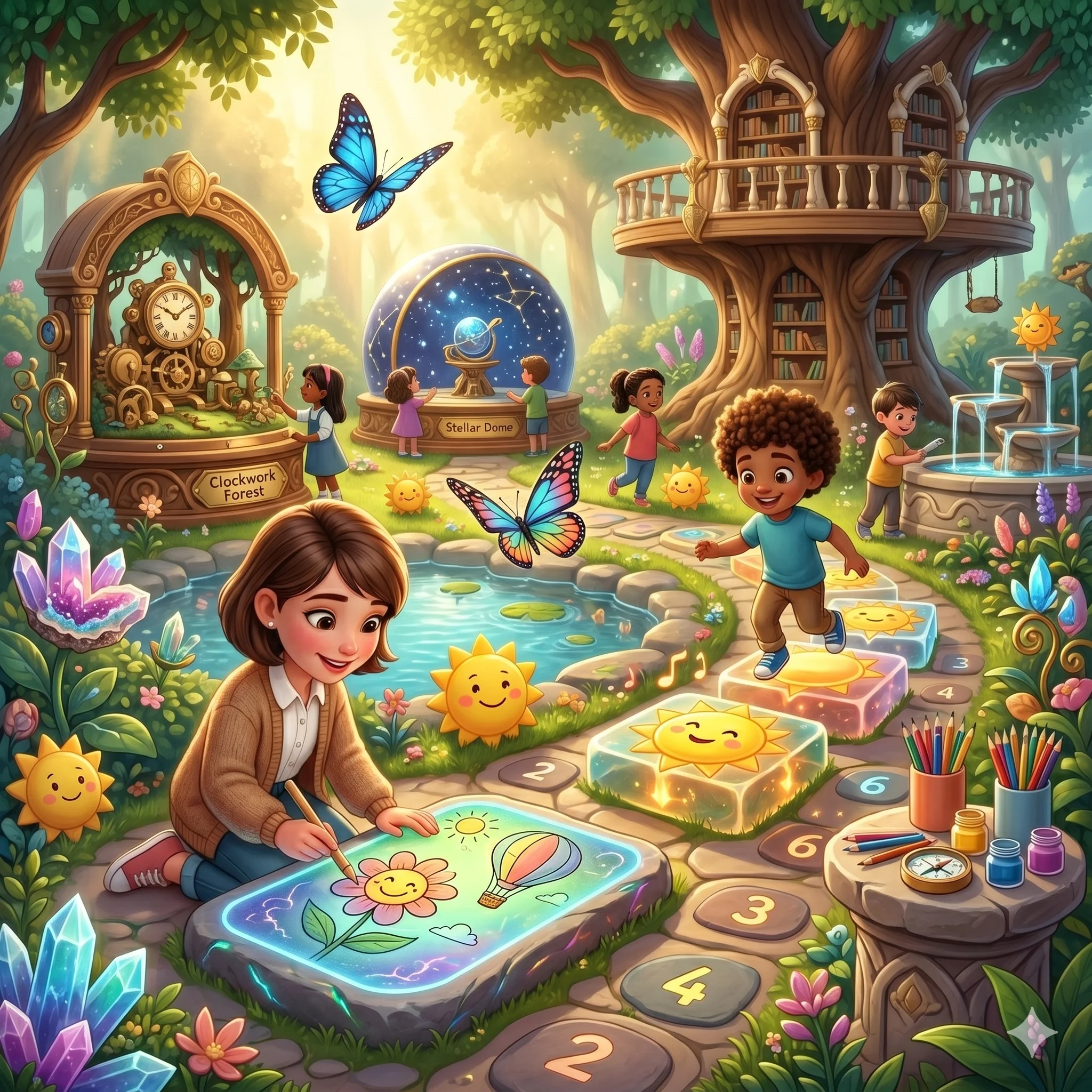 Children learning with BloomiaKids